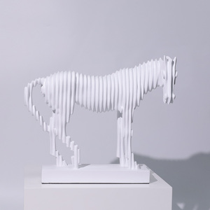 Décoration de maison Antique, ornement, Sculpture de zèbre, Art Vintage abstrait, figurines d'animaux, pièces d'exposition pour la maison, statue de cheval <span class=keywords><strong>origami</strong></span> - Product Image 3