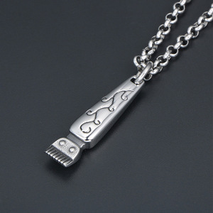Collier pendentif rasoir en acier inoxydable pour hommes, style punk, design géométrique, SP724, bijoux cadeau - Product Image 2