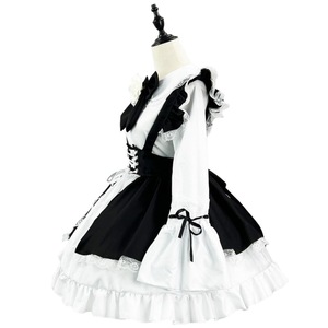 Traje de sirvienta de anime para mujer, vestido lolita con lazo y encaje, disfraz para adultos para fiesta de cosplay - Product Image 3