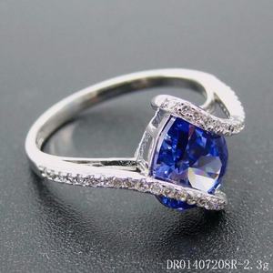 2020 Incredible Designs 925 Sterling <b>Silver</b> Tanzanite CZ Ring with <b>White</b> Cz Rhodium Plated Jewelry Sets - Product Image 3