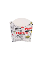 Boîtes en papier jetables de qualité alimentaire, résistantes à l'huile, pour frites et snacks à emporter, personnalisables avec logo, emballage pour frites