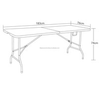 Table pliante moderne de 1,80 m en plastique HDPE de haute qualité pour banquets, traiteur, pique-niques, camping, utilisable en extérieur dans les cours.