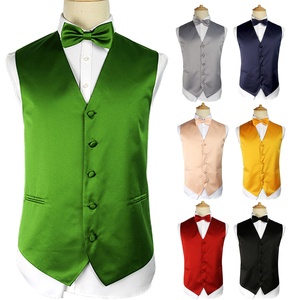 Set da Uomo in Due Pezzi per Matrimonio, Vendita Calda, Gilet <span class=keywords><strong>e</strong></span> <span class=keywords><strong>Papillon</strong></span> in Tinta Unita - Product Image 1