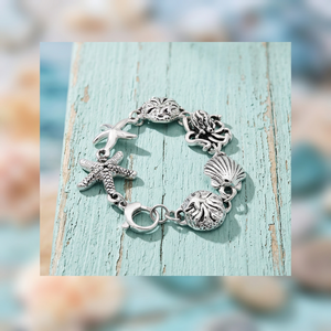 Brazalete de Cadena con Dijes de Vida Marina - Plata 925 - Product Image 2