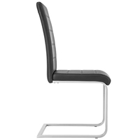 Chaise de salle à manger en forme de Z avec structure en métal chromé et simili cuir au design de luxe