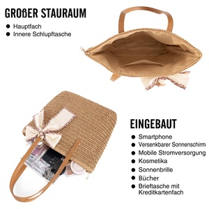 Boshiho Summer Straw <b>Bag</b> Hobo <b>Beach</b> Shoulder <b>Bag</b> <b>Women</b> Vintage Lightweight Foldable Tote <b>Beach</b> <b>Bag</b> for Travel - Product Image 2