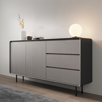 Buffet moderne Buffet Serveur Armoire Salle À Manger Console Table De Rangement Côté Armoire En Acier Inoxydable Salon Armoire