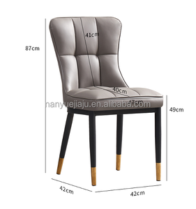 Sillas de Comedor de Piel Sintética Tapizadas con Respaldo Alto y Patas de Metal para Restaurante, Venta al Por Mayor de Fábrica - Product Image 5