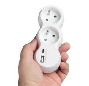 เต้ารับไฟฟ้าติดผนังแบบฝรั่งเศส Pheiyon EU 2*16A 230V มาตรฐาน CE ROHS พร้อมสายดิน USB A+C IP20 2 ช่องเสียบ สำหรับบ้านและสำนักงาน - Product Image 4