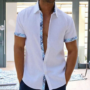 Chemise décontractée à manches courtes et col à revers pour homme, style hawaïen, idéale pour les vacances à la plage, tailles S-3XL, respirante, unie, pour l'été - Product Image 3