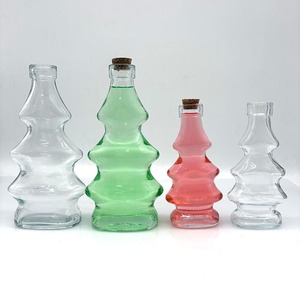 Botella de <span class=keywords><strong>Vino</strong></span> de Vidrio Transparente con Forma de Árbol de Navidad, Botella de Deseos con Corcho, Botella para Dulces, Leche y Té - Product Image 5