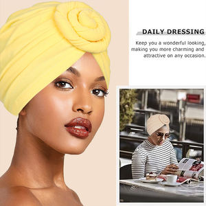 QINGYAN Bonnet Tendance Style Indien Avec Détail Nœud Escargot, Casquette Tricotée pour Femmes Passionnées de Mode Bohème - Product Image 3