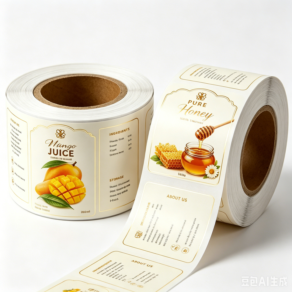 Custom Honey Jar Labels Waterproof Vinyl Roll Stickers Vintage Gold ...