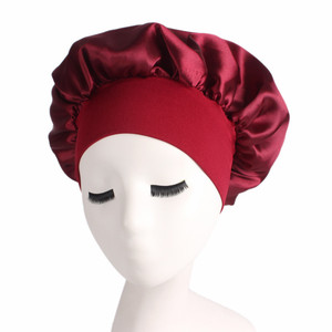 Bonnet de <span class=keywords><strong>Douche</strong></span> en Satin à Bande Élastique pour Femme, Bonnet de Nuit en Soie, à la Mode, K190 - Product Image 1