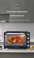 Four à convection électrique en aluminium de grande capacité 42L 2000W avec minuterie, fonctions de grillage et de réchauffement pour la cuisson à domicile
