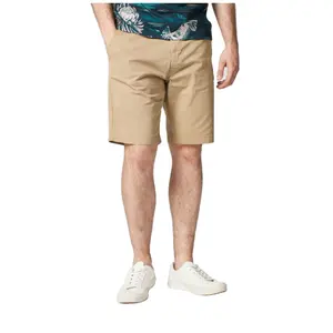 Pantalones cortos 100% algodón para hombre, color caqui, Chino, con cremallera, para correr