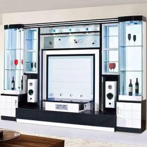 モダンで環境に優しい大容量木製飲料キャビネット、一体型テレビとスタイリッシュなアクセントウォール収納付き、リビングルーム用 - Product Image 3