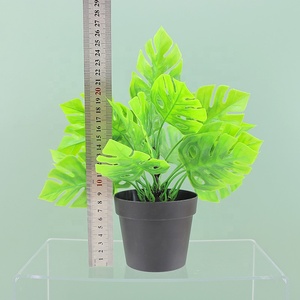 Plante verte artificielle en pot style nord-européen, imitation feuille de Monstera, pour décoration paysagère - Product Image 4