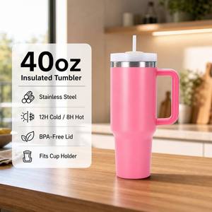 Gobelet isotherme de voyage en acier inoxydable de 40 oz, grande capacité, pour boissons glacées, maintien thermique longue durée 6-12h - Product Image 3