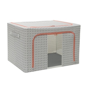 <span class=keywords><strong>Contenitori</strong></span> per Armadio in Tessuto Oxford Lucido 66L, Set da 3 con Telaio in Ferro, Cassetti e Scatole Pieghevoli con Maniglia, Marca PSL - Product Image 1