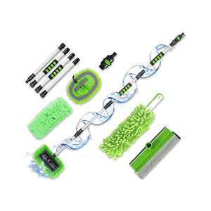 Juego de 5 cepillos para lavado de autos, material PP verde, para limpieza de vehículos, kit de herramientas para lavado de carrocería y vidrios - Product Image 2