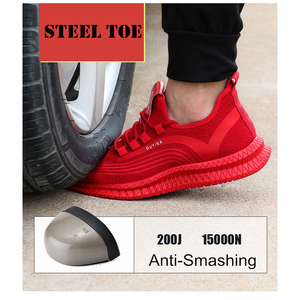 À la mode anti-dérapant semelle en caoutchouc ingénieur hommes sneaker bois acier orteil chaussures de sécurité - Product Image 5