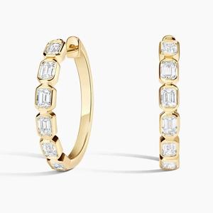 Pendientes de Diamantes con Corte Princesa Cultivados en Laboratorio con Certificación IGI, Chapados en Oro de 14K y Rodio, Modernos, Calidad de Exportación para Mujer - Product Image 3