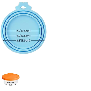 LifeTop BPA Free Universal <span class=keywords><strong>Silicone</strong></span> <span class=keywords><strong>Pet</strong></span> Food pode capas com colher 3 tamanhos padrão Tampas elásticas para cães e gatos Tigelas de comida - Product Image 5