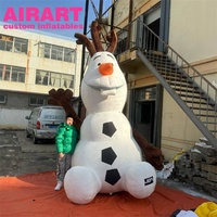 Modèle Olaf de bonhomme de neige de personnage de dessin animé gonflable en peluche, mascotte gonflable personnalisée de cerf de Noël pour l'affichage professionnel