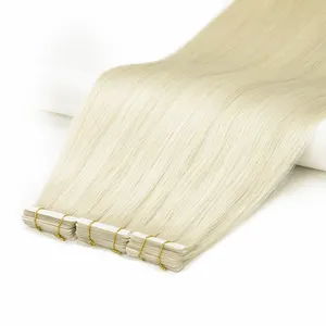 European 100 Natural Human Hair Extensions Raw Tape In Hair Extensions Hole Invisible Physical Pu Tape In Hair Extensions