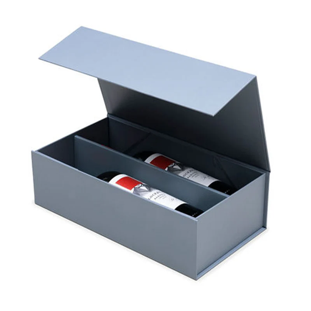 Customised Decorative Wine Box with Magnetic Gift Blank UV Coating Matt Lamination Embossing Recycled Materials