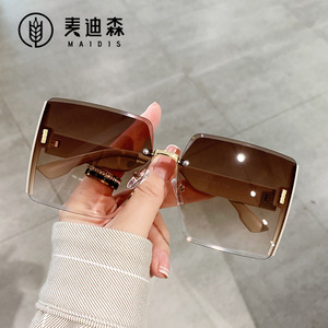 Maidis Square <b>Frame</b> Sunglasses UV400 Protection Large Size For Outdoor Activities Unisex Fashionable Sun Glasses - Product Image 1