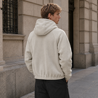 Sweat à capuche zippé en molleton pour homme, marque privée, manches raglan, poches angulaires, ourlet élastique, style streetwear décontracté, manches longues