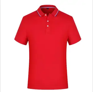 Wholesale In Stock Multi Colors Custom Logo Men's Classic Fit Short Sleeve Dual Tipped Collar Polo Shirt