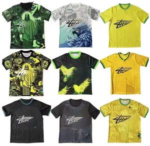 Conjunto de Camiseta de Fútbol Personalizada Gratuita para Verano y Otoño, Corte Automatizado, Antibacteriana, Cuello en V, Manga Corta, Unisex - Product Image 1