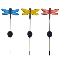 Lampe solaire optique bleue en forme de papillon à enfouir dans le sol, tube optique transparent à changement de couleur, lampe papillon pour ambiance de jardin et pelouse