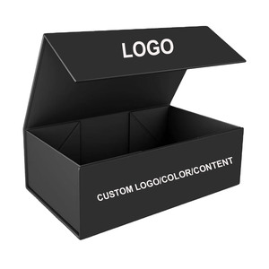 Custom Magnetic Folding Paper <b>Box</b> <b>Black</b> Clamshell <b>Gift</b> Packaging with Sponge Lining for Candle Cosmetic Retail Display Use - Product Image 1