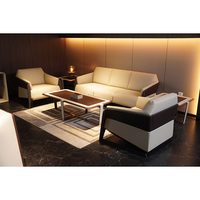 Table basse de salon personnalisable en couleur, plateau en bois aux coins arrondis, structure en métal contrastant pour le bureau