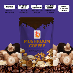 Customized Natural Mushroom Coffee Powder with Mushroom Arabica Coffee <b>Supplement</b> Herbal Dietary <b>Supplements</b> Gut Health Boost - Product Image 2