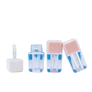 Nouveauté : Tube de gloss à lèvres transparent rose mini carré, flacon vide pour gloss à lèvres, emballage cosmétique - Product Image 1