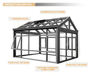 <span class=keywords><strong>Alucasa</strong></span> - Invernadero Moderno de Vidrio Low-E, Protección Solar, Casa de Cristal Prefabricada, Invernadero de Aluminio con Garantía de por Vida - Product Image 2