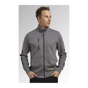 DIADORA UTILITY - 702.178755-75070/3XL Sweat-shirt à fermeture éclair gris acier interlock avec inserts latéraux noirs sur les manches - Product Image 2