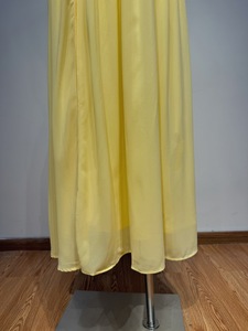 OUDINA Vestido de Noche Elegante Amarillo con Cuello Halter, Espalda Descubierta Irregular y Pliegues, <span class=keywords><strong>para</strong></span> Fiesta, Ropa de Mujer, de Moda y Gran Venta - Product Image 6