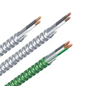 Cable de alimentación eléctrica de cobre, armadura revestida de Metal, tipo MC, UL1569, 12/2 awg
