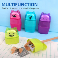 Taille-crayon mignon avec gomme double fonction, fournitures scolaires créatives pour enfants, cadeau original, article de papeterie en gros OEM