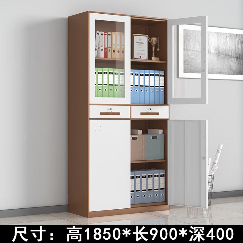 Classeur à deux tiroirs (marron/blanc)