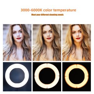 60W Soft LED <span class=keywords><strong>Ring</strong></span> <span class=keywords><strong>Light</strong></span> 18-Inch Large Selfie Lamp Tripod Remote Carry Bag pour Phone Lash Beauty Tattoo-Durable Plastic Material - Product Image 2