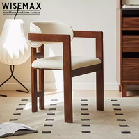 WISEMAX FURNITURE Chaises de salle à manger élégantes et minimalistes en bois, structure en bois massif, tissu en velours, chaises individuelles de loisirs pour salle à manger