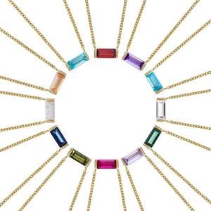 큐빅 지르코니아 골드 도금 보석 문 펜던트 목걸이 여자를위한 선물 925 스털링 실버 탄생석 목걸이 - Product Image 1