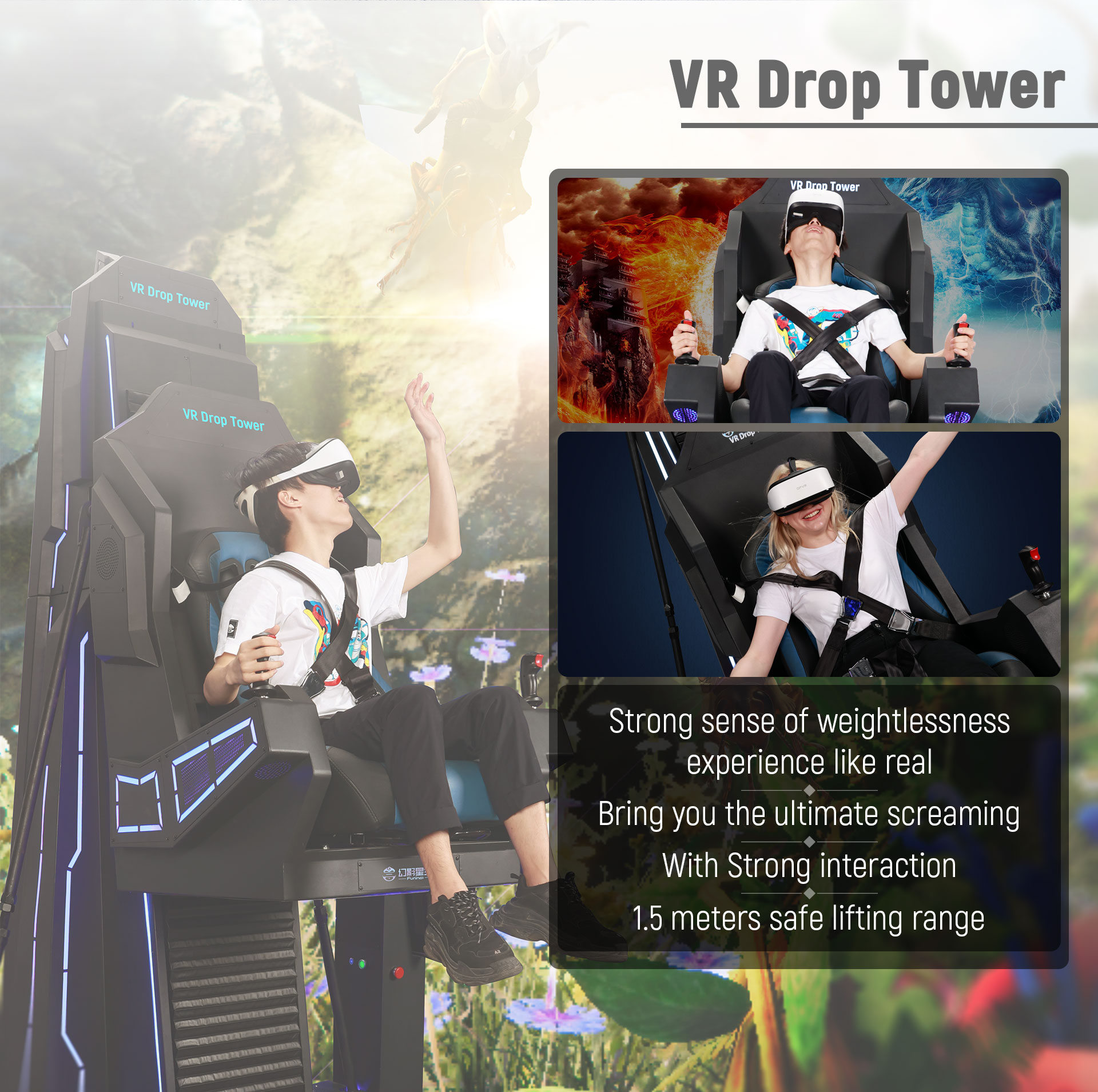 1 Player 9D Virtual Reality Simulator With 360 Degree Flight Simulator Flying Games
